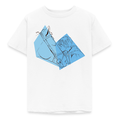 Kinder T-Shirt "Ich liebe mein Pferd" - Weiß