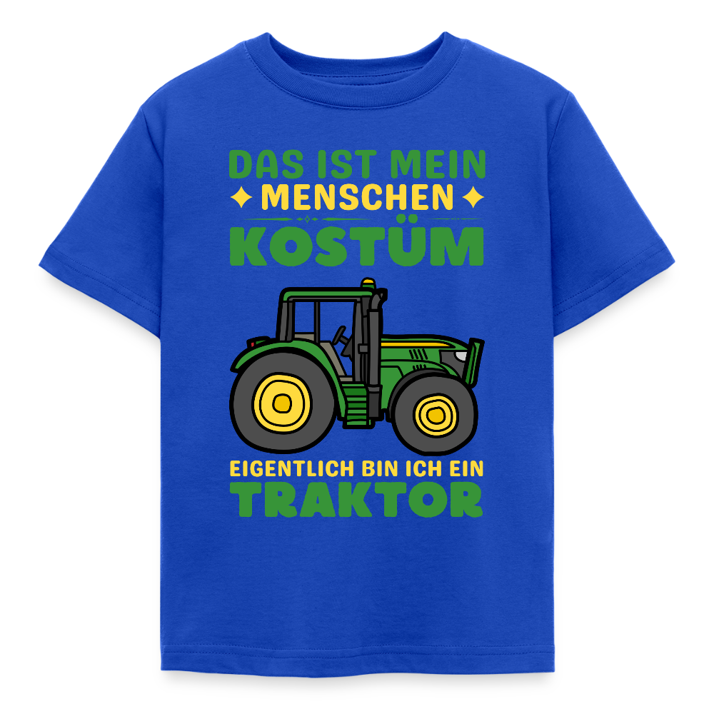 Kinder T-Shirt "Das ist mein Menschen Kostüm, eigentlich bin ich ein Traktor" - Royalblau
