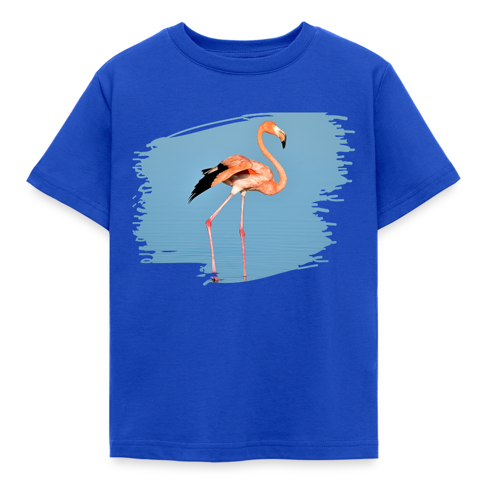 Kinder T-Shirt "Realistischer Flamingo im Meer" - Royalblau