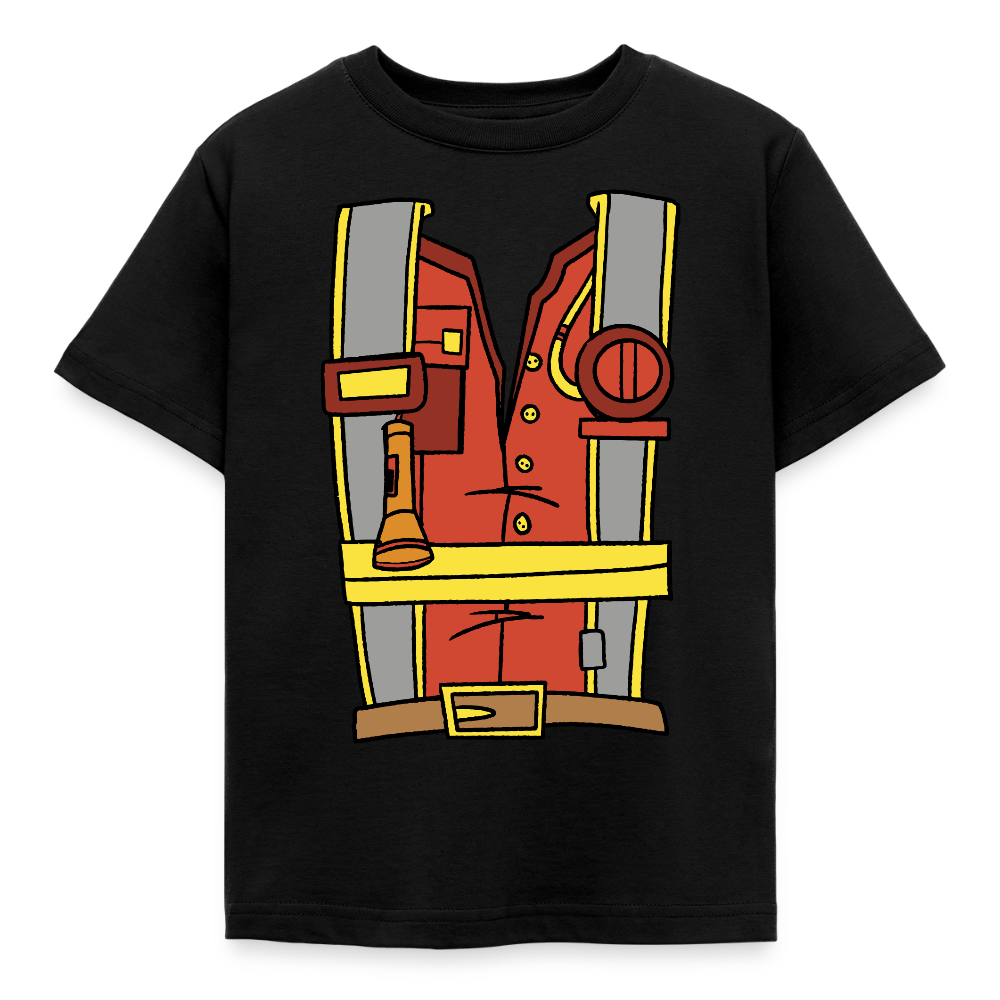 Kinder T-Shirt "Feuerwehr Zubehör" - Schwarz