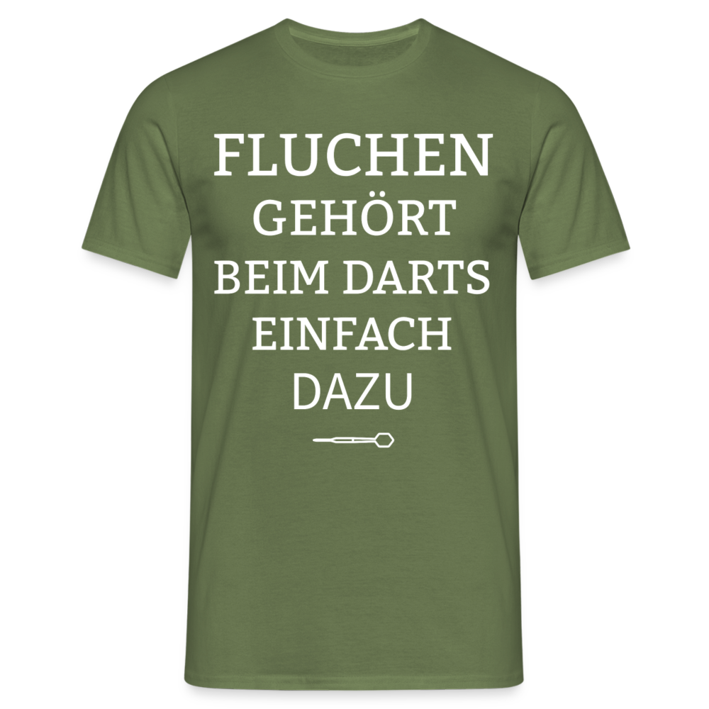 Männer T-Shirt "Fluchen gehört beim Darts einfach dazu" - Militärgrün