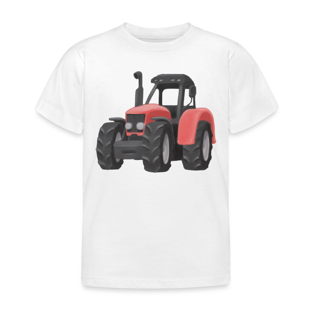 Kinder T-Shirt "Traktor im Wasserfarben-Stil" - Weiß