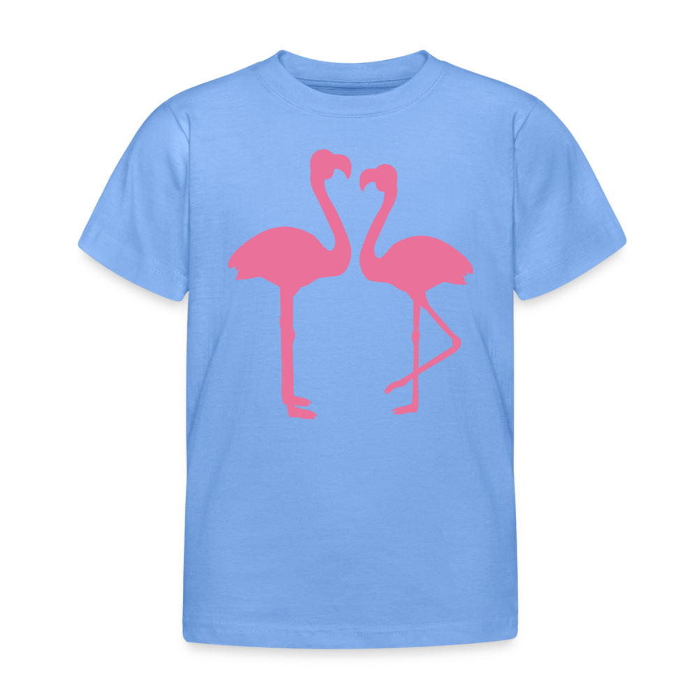 Kinder T-Shirt "2 Flamingos" - Himmelblau