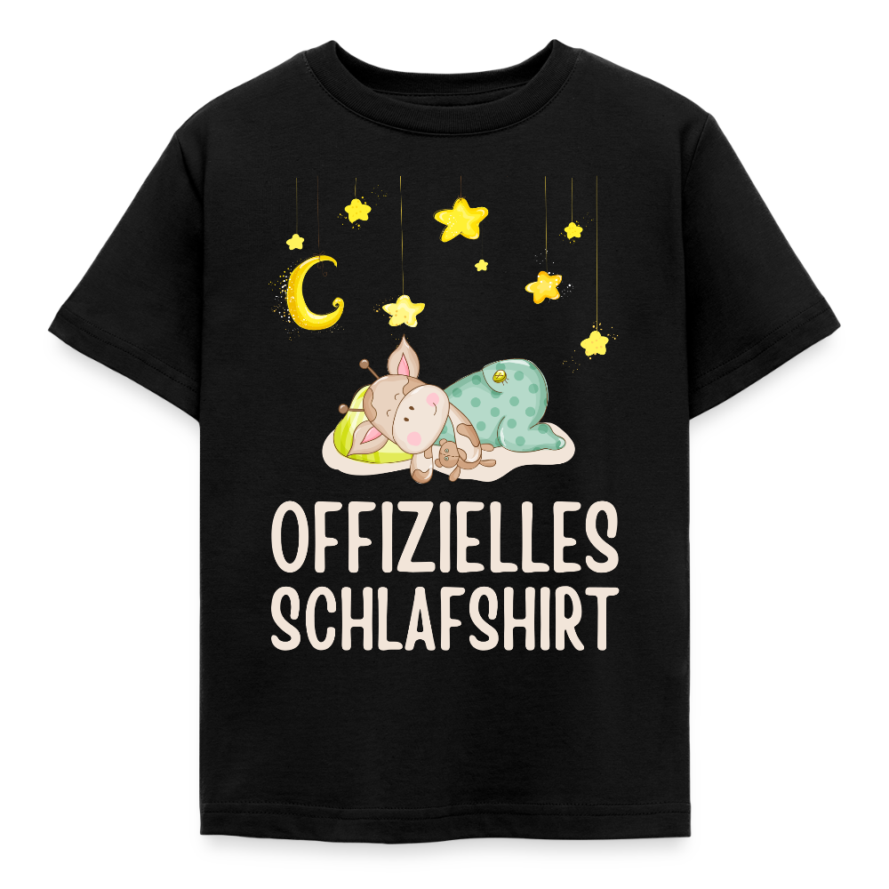 Kinder T-Shirt "Offizielles Schlafshirt" (Giraffe) - Schwarz