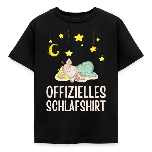 Kinder T-Shirt "Offizielles Schlafshirt" (Giraffe) - Schwarz