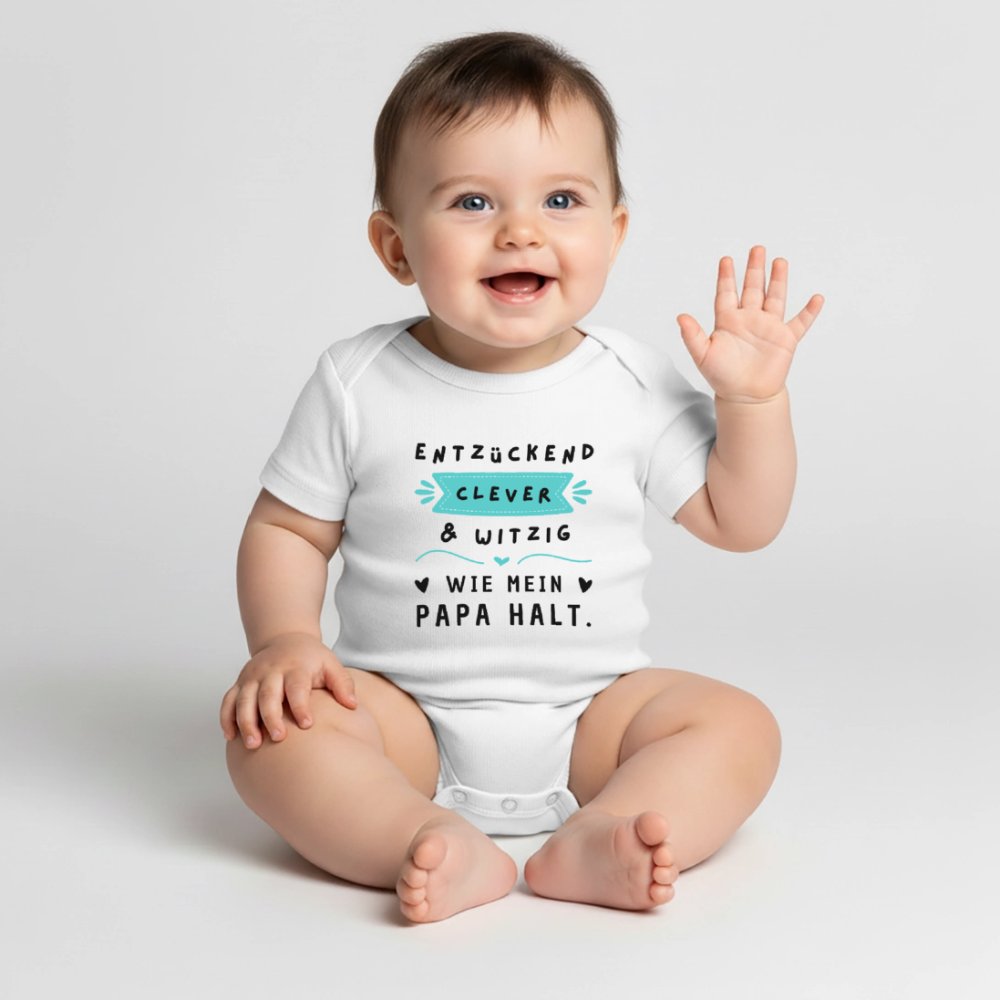 Baby Body "Entzückend, clever und witzig. Wie mein Papa halt." - Weiß