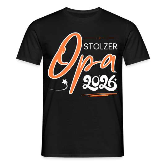 Männer T-Shirt "Stolzer Opa 2026" - Schwarz