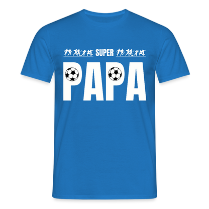 Männer T-Shirt "Super Papa" (Fußball-Motiv) - Royalblau