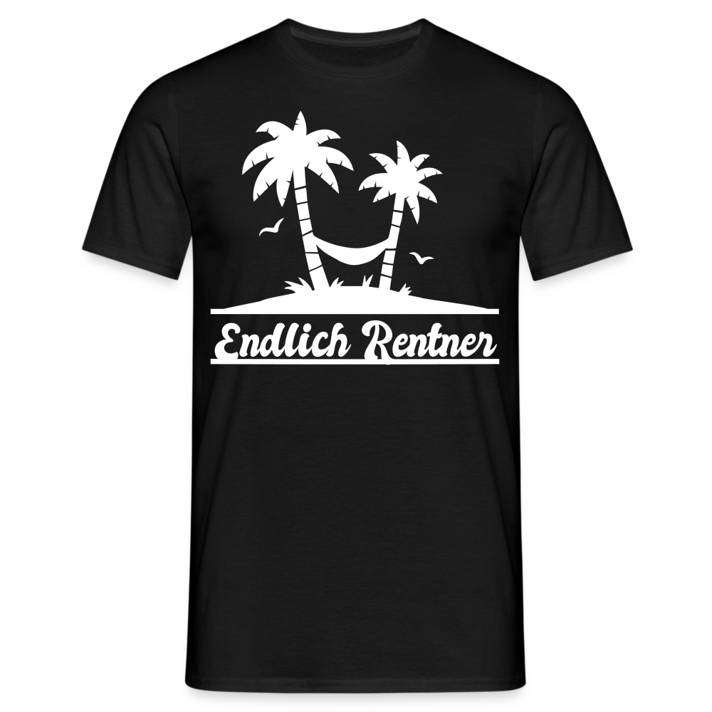 T-Shirt "Endlich Rentner" - Schwarz