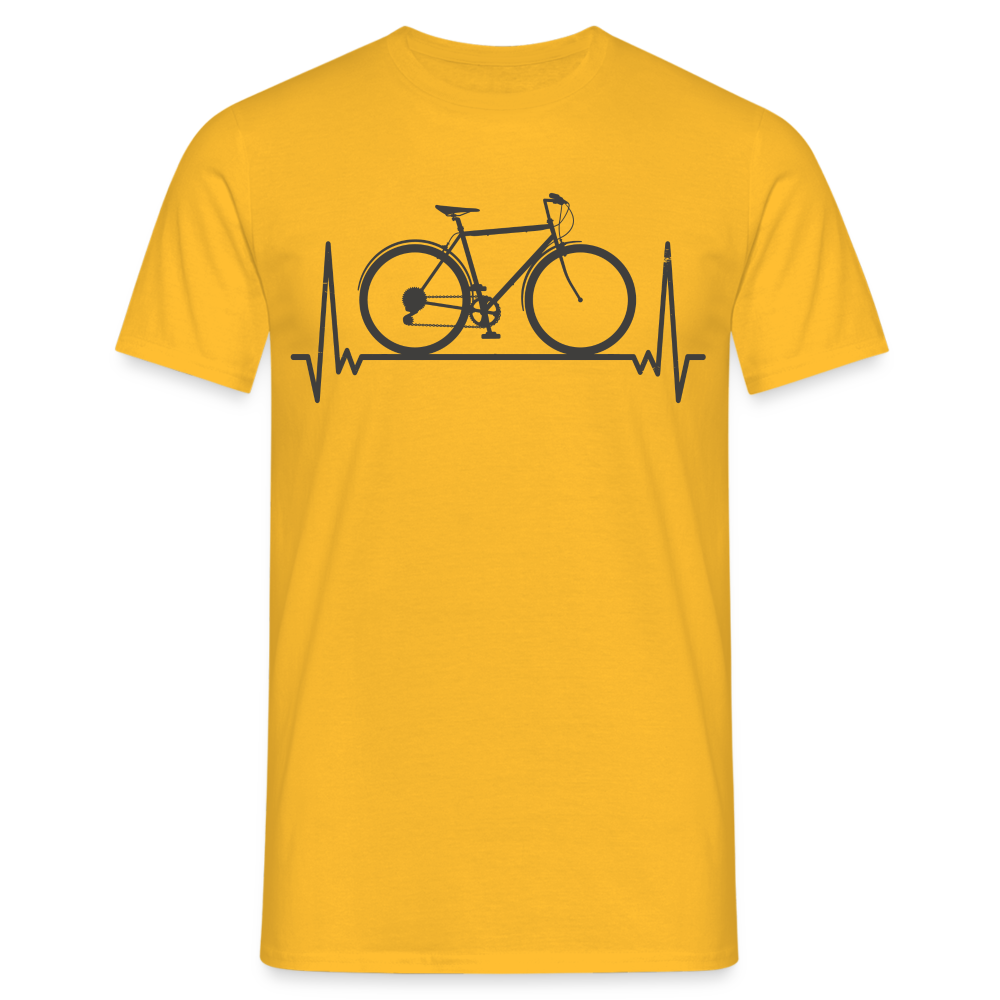 Männer T-Shirt "Fahrrad im Herzschlag" - Gelb