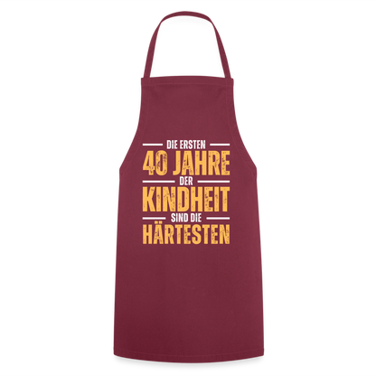 Kochschürze "Die ersten 40 Jahre" - Bordeaux