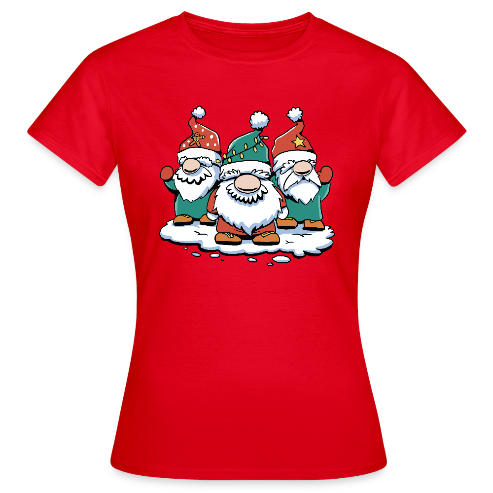 Frauen T-Shirt "Lustige Weihnachtswichtel" - Rot