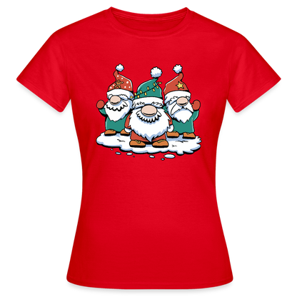 Frauen T-Shirt "Lustige Weihnachtswichtel" - Rot