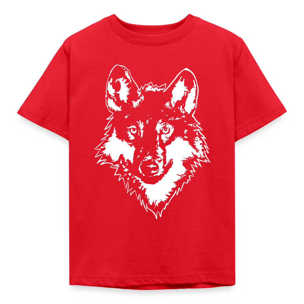 Kinder T-Shirt "Minimalistischer Wolf" - Rot