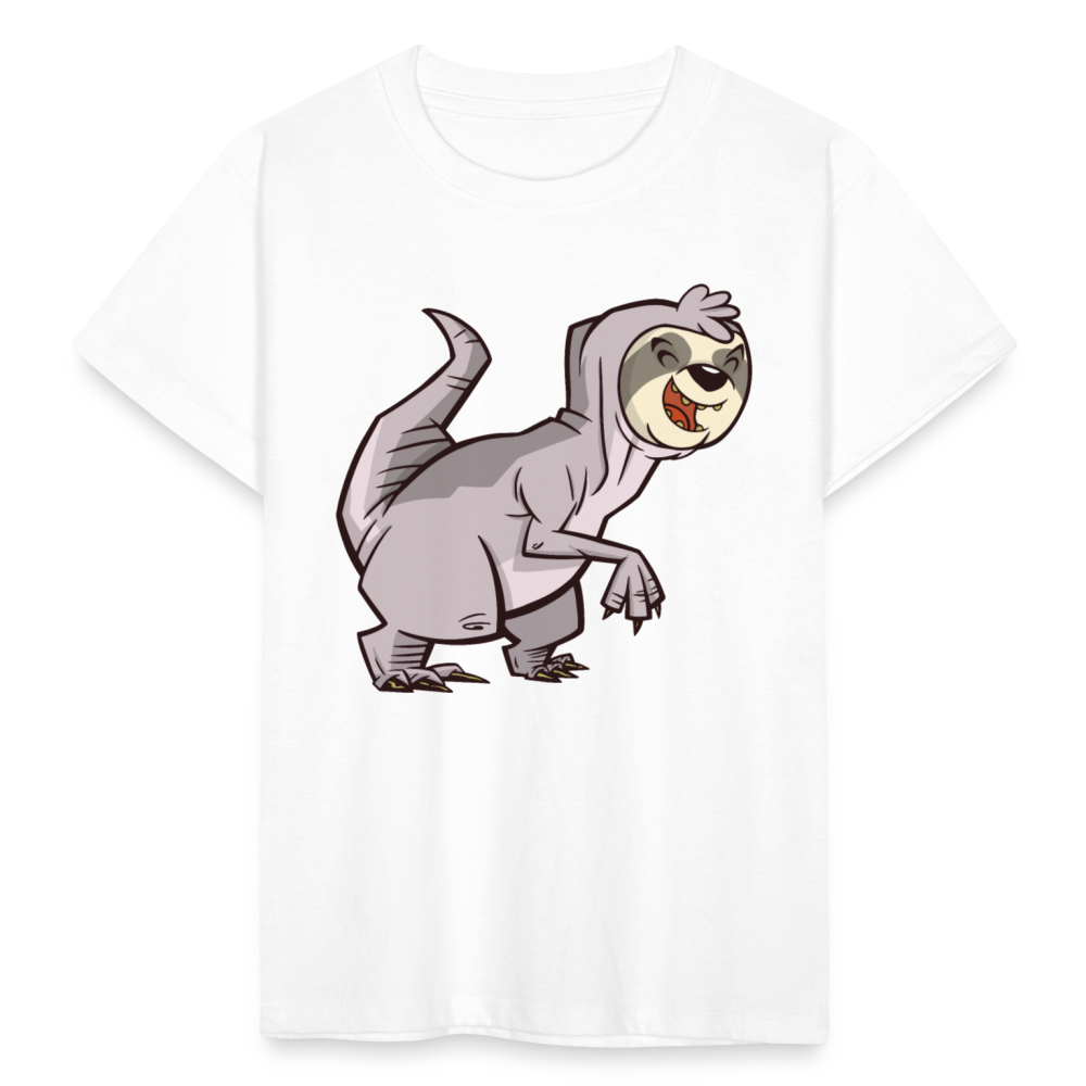 Kinder T-Shirt "Dinosaurier-Faultier" - Weiß