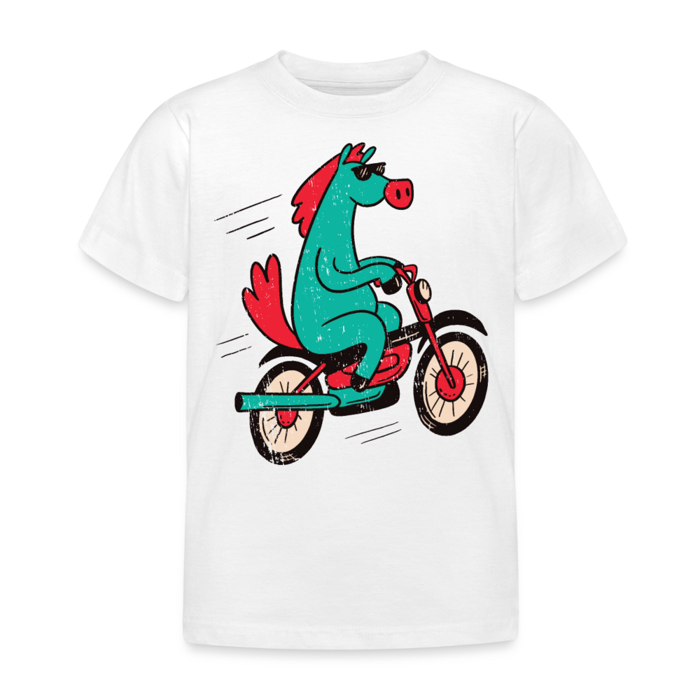 Kinder T-Shirt "Cooles Pferd" - Weiß