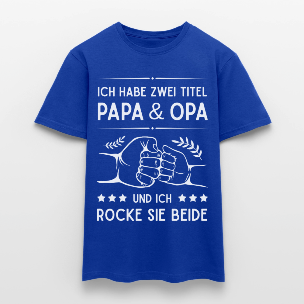 Männer T-Shirt "Ich habe zwei Titel - Papa und Opa" - Dunkelblau