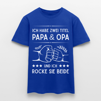 Männer T-Shirt "Ich habe zwei Titel - Papa und Opa" - Dunkelblau
