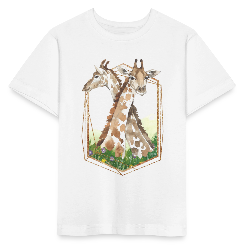 Kinder Bio-T-Shirt "Zwei Giraffen" - Weiß