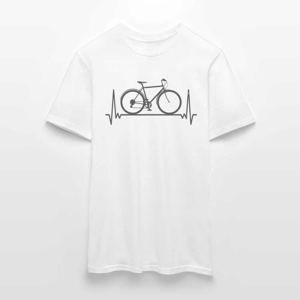 Männer T-Shirt "Fahrrad im Herzschlag" - Weiß