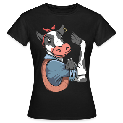 Frauen T-Shirt "Starke Kuh" - Schwarz