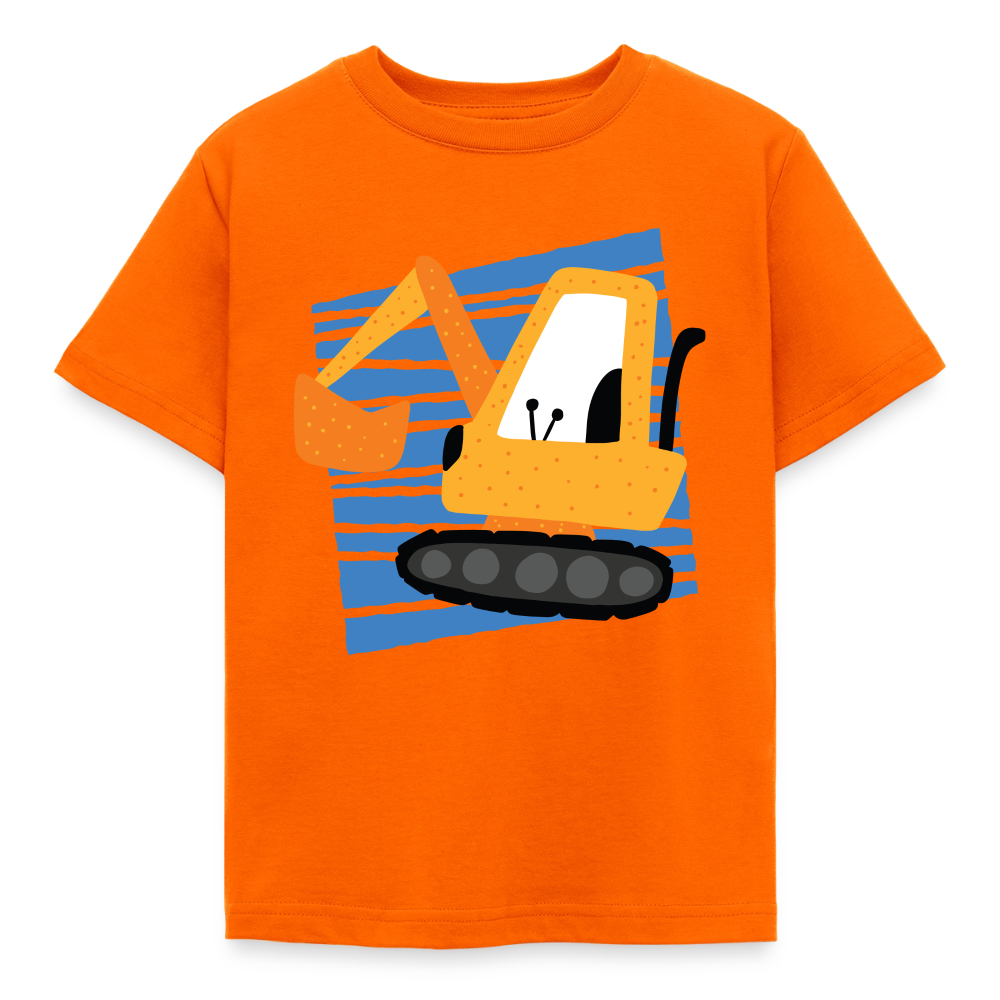 Kinder T-Shirt "Niedlicher Bagger" - Orange