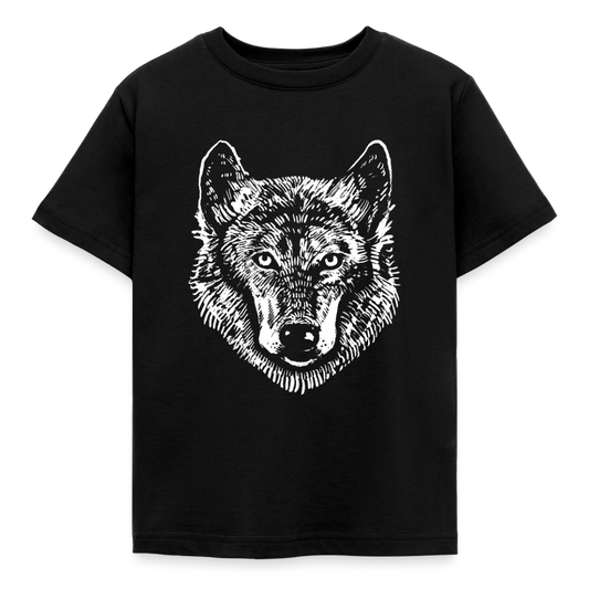 Kinder T-Shirt "Wolfskopf" - Schwarz