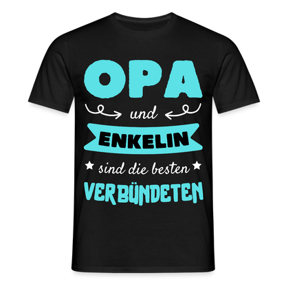 Männer T-Shirt "Opa und Enkelin sind die besten Verbündeten" - Schwarz