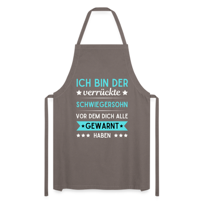 Kochschürze "Ich bin der verrückte Schwiegersohn vor dem dich alle gewarnt haben" - Grau