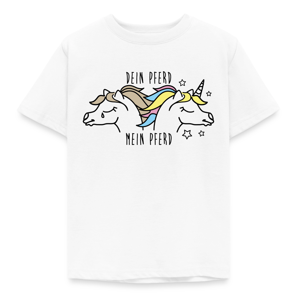 Kinder T-Shirt "Dein Pferd - Mein Pferd" - Weiß