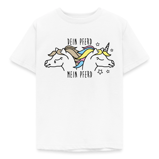 Kinder T-Shirt "Dein Pferd - Mein Pferd" - Weiß