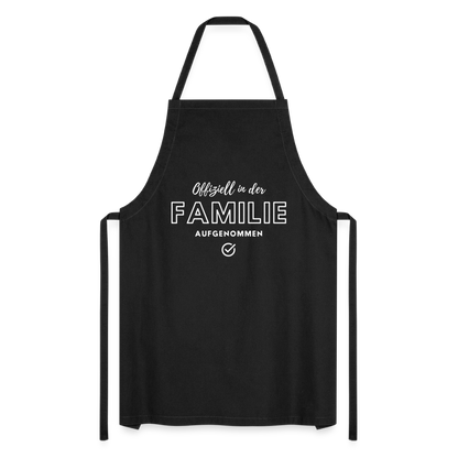 Kochschürze "Offiziell in der Familie aufgenommen" - Schwarz