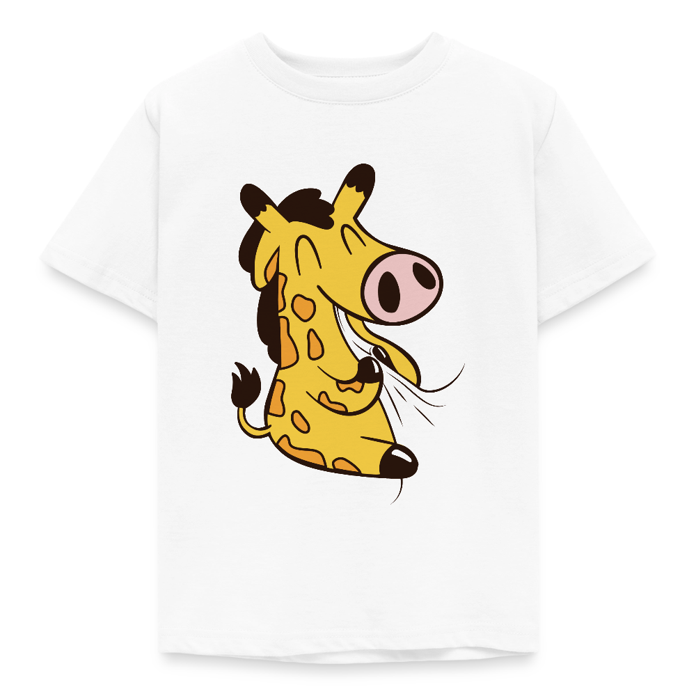 Kinder T-Shirt "Niedliche lustige Giraffe" - Weiß