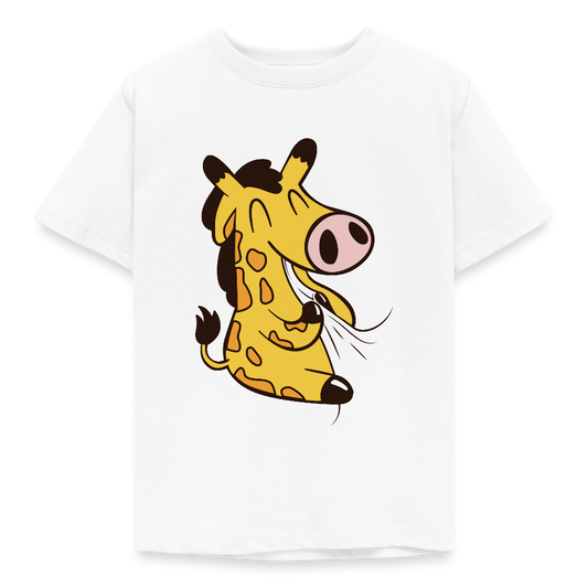 Kinder T-Shirt "Niedliche lustige Giraffe" - Weiß