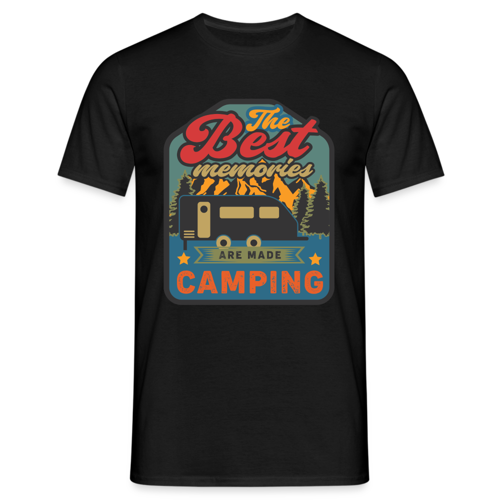 Männer T-Shirt "The best memories are made camping" - Schwarz