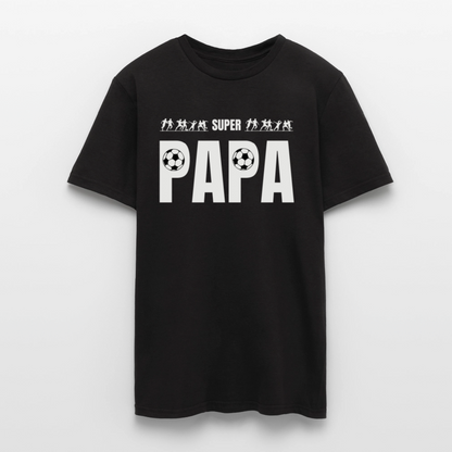 Männer T-Shirt "Super Papa" (Fußball-Motiv) - Schwarz