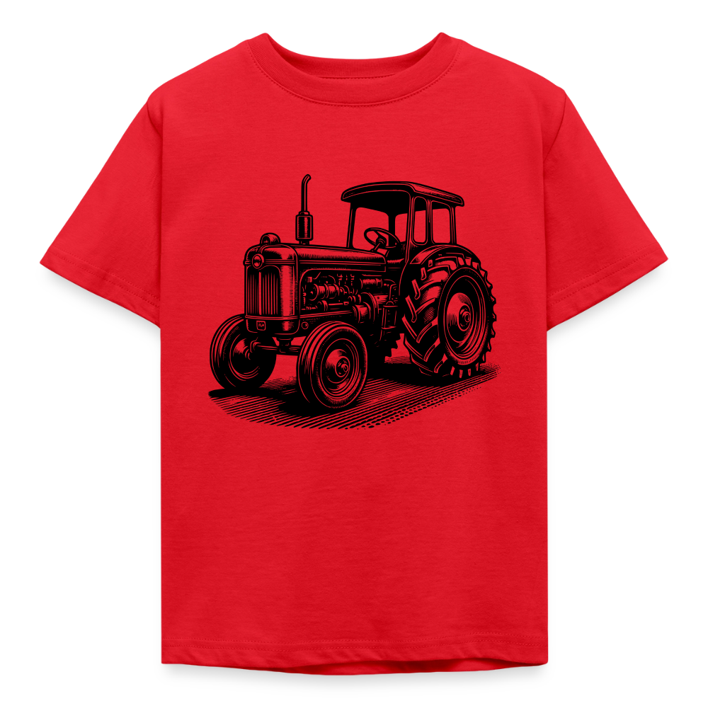 Kinder T-Shirt "Traktor Zeichnung" - Rot
