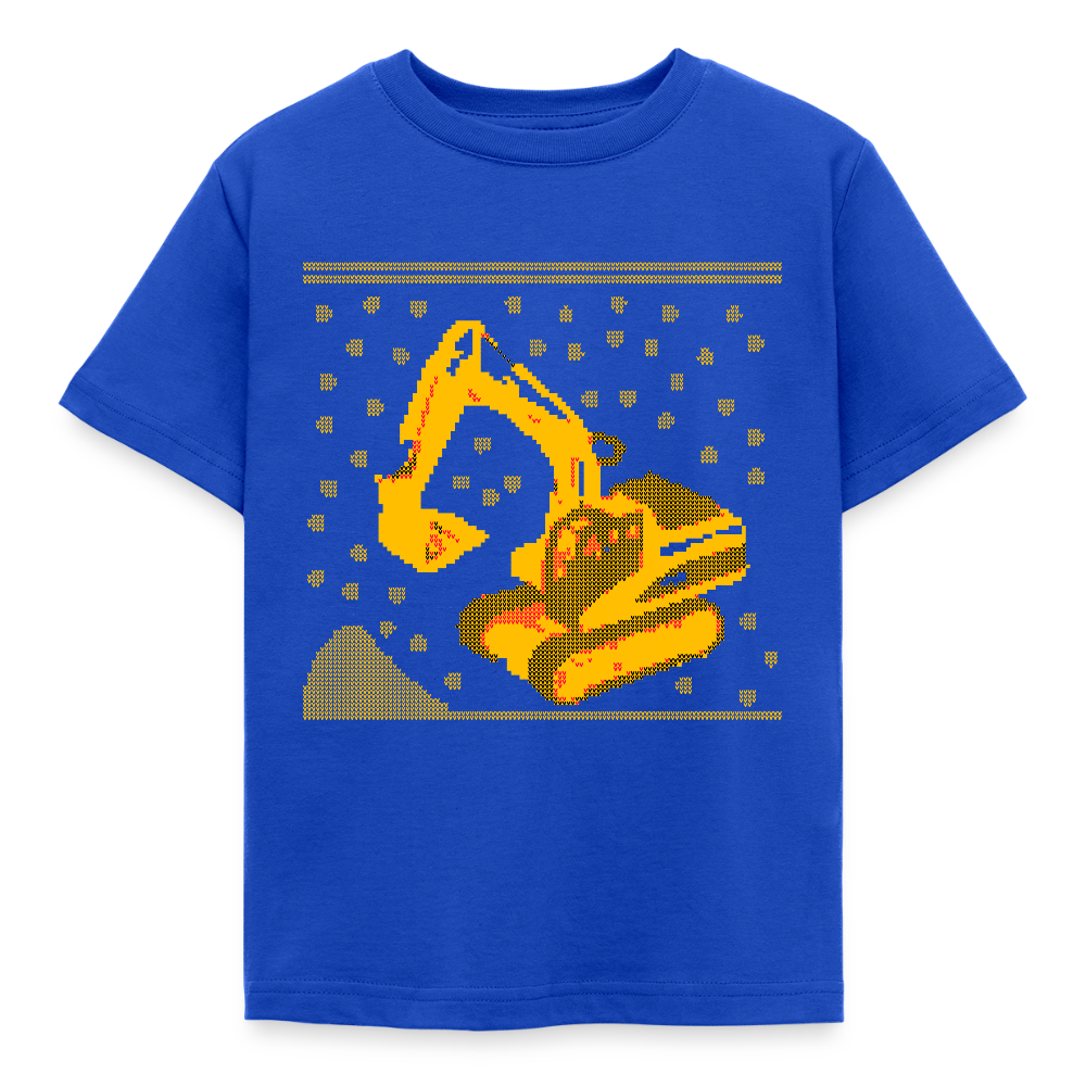 Kinder T-Shirt "Weihnachts-Bagger" - Royalblau