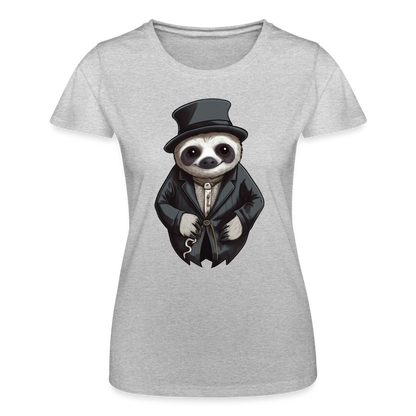 Frauen T-Shirt "Faultier mit Hut" - Grau meliert