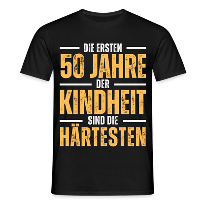 Männer T-Shirt "Die ersten 50 Jahre" - Schwarz