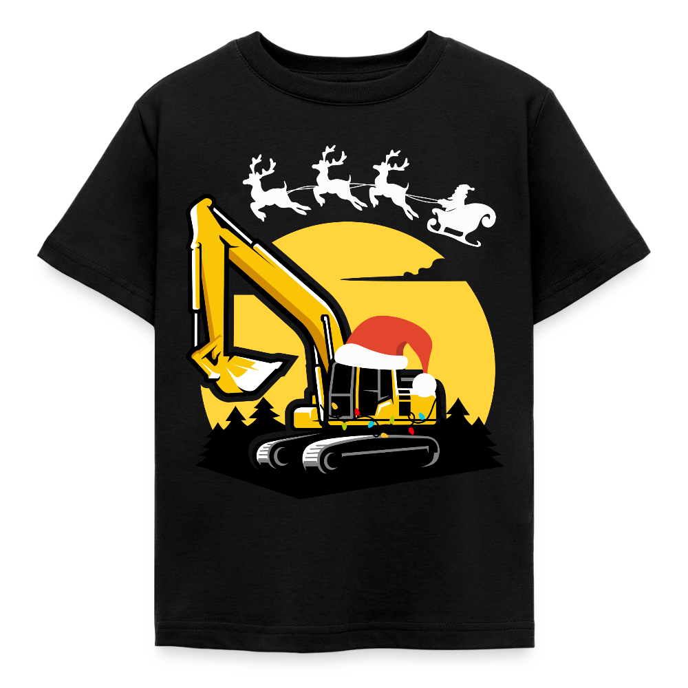 Kinder T-Shirt "Bagger Weihnachtsmotiv" - Schwarz