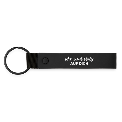 Schlüsselanhänger "Wir sind stolz auf dich" - Schwarz