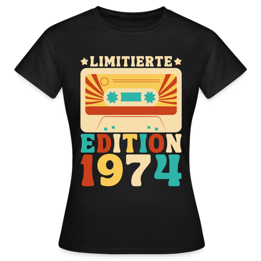 Frauen T-Shirt "Limitierte Edition seit 1972" (Retro-Stil) - Schwarz