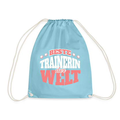 Turnbeutel "Beste Trainerin der Welt" - Aqua