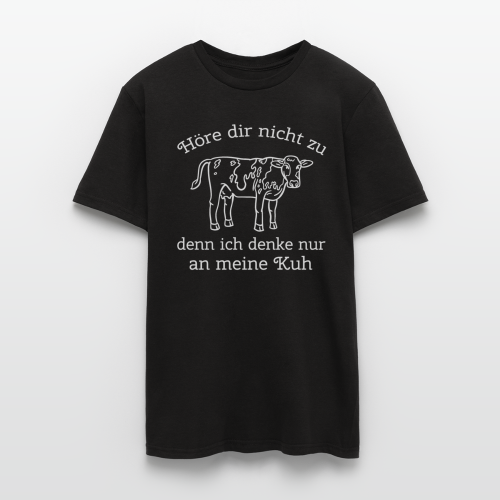 Männer T-Shirt "Denke nur an meine Kuh" - Schwarz