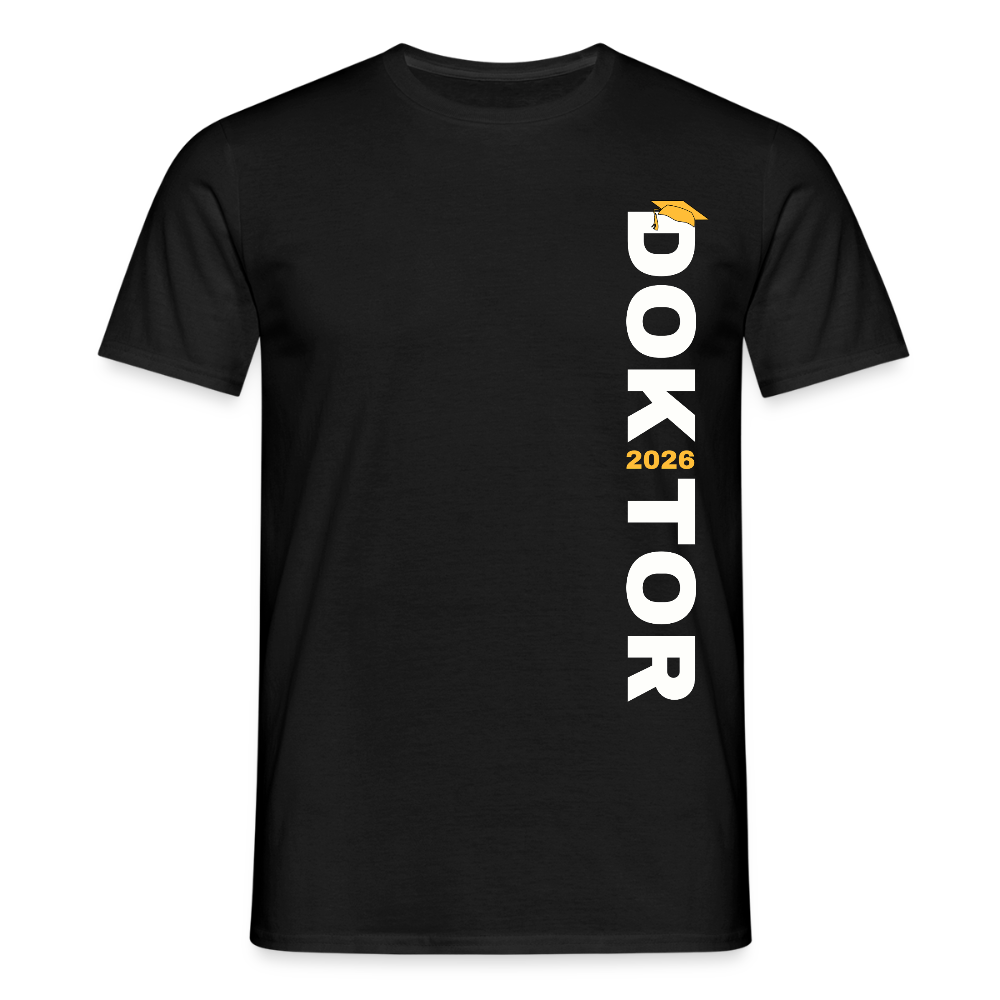 Männer T-Shirt "Doktor 2026" (Schriftzug) - Schwarz