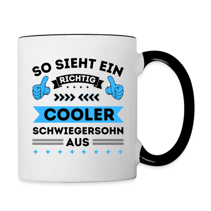 Tasse "So sieht ein richtig cooler Schwiegersohn aus" - Weiß/Schwarz