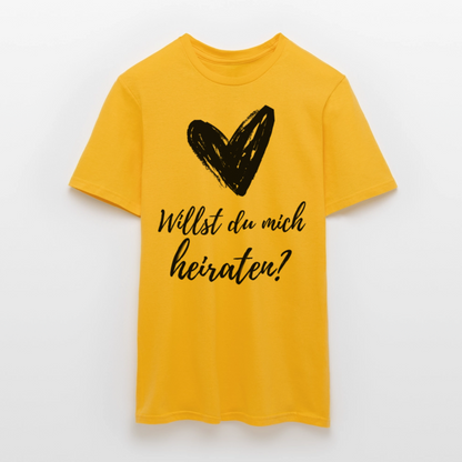 Männer T-Shirt "Willst du mich heiraten?" (Herz) - Gelb
