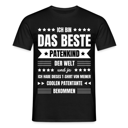 Männer T-Shirt "Ich bin das beste Patenkind der Welt" (von Patentante) - Schwarz