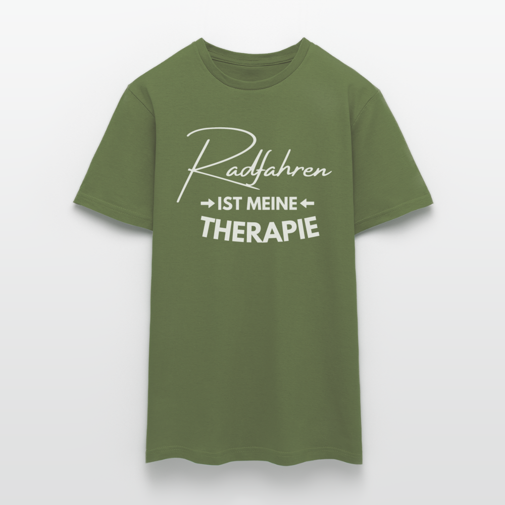 Männer T-Shirt "Radfahren ist meine Therapie" - Militärgrün